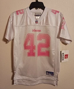 DARREN SHARPER MINNESOTA VIKINGS REEBOK JERSEY YOUTH Med White/Pink New Sz L 14 - Picture 1 of 4