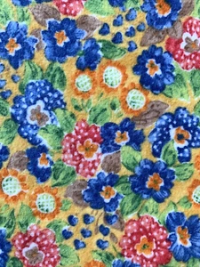 NUEVO Kimko’s Kids Flor Algodón TELA FRANELA Benartex Naranja Azul Rosa ~ 2 yardas - Imagen 1 de 8