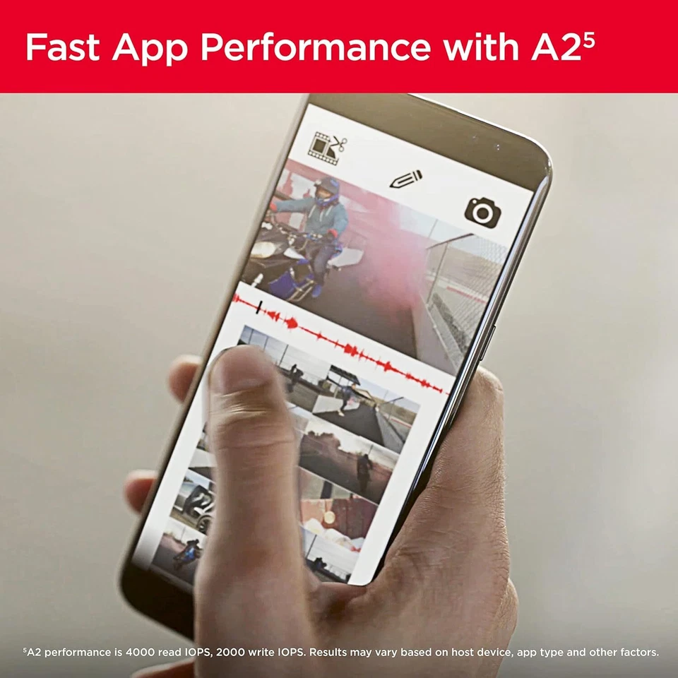 128GB Extreme Microsdxc UHS-I Memory Card with Adapter - up to 190Mb 4K, 5K, A2. - Image 1 of 4