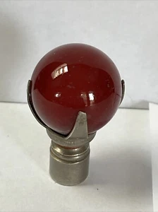 Acabado de lámpara de bola de mármol de vidrio rojo rubí vintage - Imagen 1 de 4