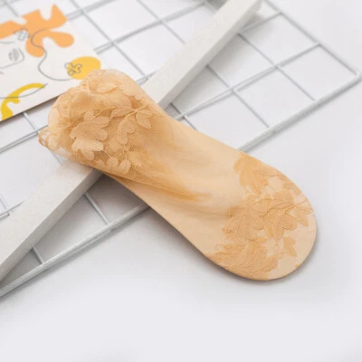 1 par de calcetines de encaje con flores finas transparentes de malla para mujer calcetín de tobillo corto verano Foto 1 de 4