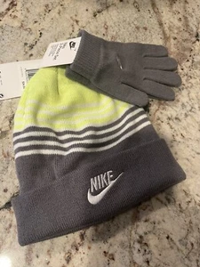 Nike Kids Boys Beanie Hat And Gloves Set ~ New - Picture 1 of 7