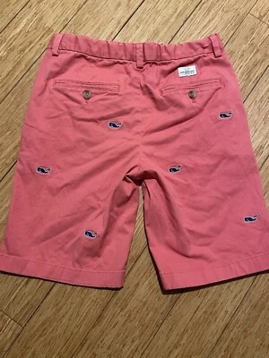 Vineyard Vines Shorts Boy’s Size 16 @ 28”Waist Coral/Salmon Whale Embroidery - Image 1 of 3