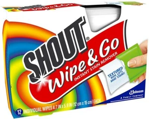 Shout Wipe & Go Instant Fleckenentferner (12 - einzelne Tücher) - Bild 1 von 5