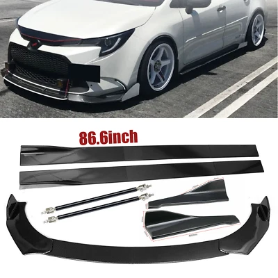 Front Bumper Spoiler For Corolla SE LE Body Kit+Side Skirt+Rear Carbon Fiber Foto 1 de 4