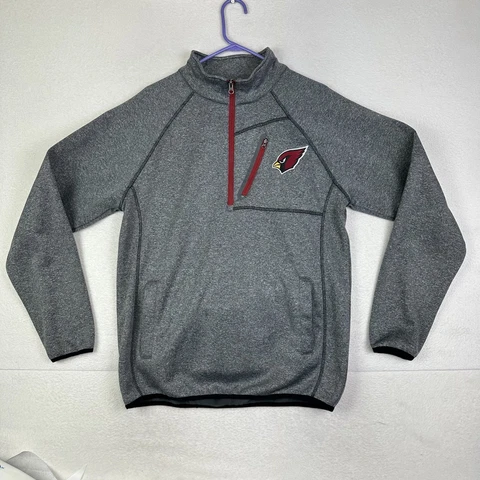 Arizona Cardinals NFL Sweater Adult Medium Gray Mock Neck Pocket Football Cover