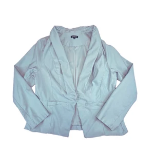 Torrid Blazer 2X Light Blue Turquoise Collar Open Front Lined Career Jacket - Picture 1 of 9