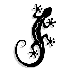 MAZE Direct Primus Black Metal Gecko Silhouette Wall Art - Picture 1 of 1