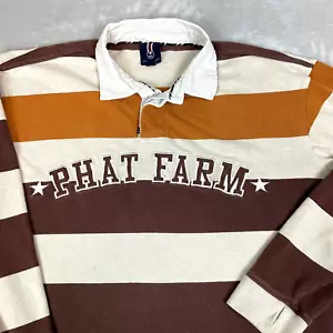 Vintage Phat Farm Shirt Mens XL Polo Long Sleeve Hip Hop Embroidered Y2K - Picture 1 of 10