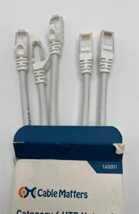 Cable Matters Category 6 UTP Network Patch Cable 5 Pack 160001 - Picture 1 of 5
