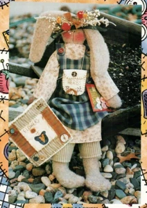 Kelli Beth Sewing Pattern Folk Art Primitive 22 in Bunny Doll Garden Rabbit - Picture 1 of 2