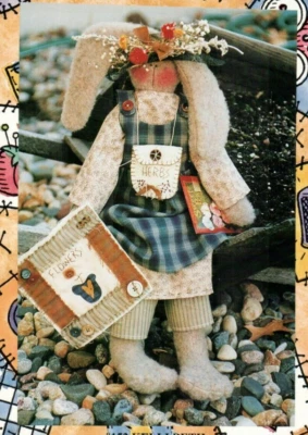 Kelli Beth Sewing Pattern Folk Art Primitive 22 in Bunny Doll Garden Rabbit - Image 1 of 2