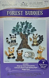 FOREST BUDDIES QUILLING KIT-Quilled Paper Craft-Animals-Bear/Deer/Fox/Raccoon - Picture 1 of 2