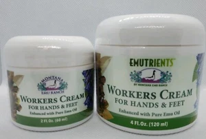 WÄHLEN SIE EINE: Montana Emu Emutrients Workers Creme Hände & Füße 2 ODER 4 flüssige Unzen - Bild 1 von 3