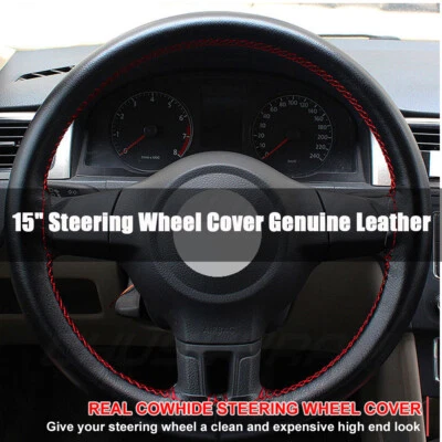 Cubierta de volante de cuero genuino para piezas de automóviles Tesla Model 3 Model S X Y Foto 1 de 4