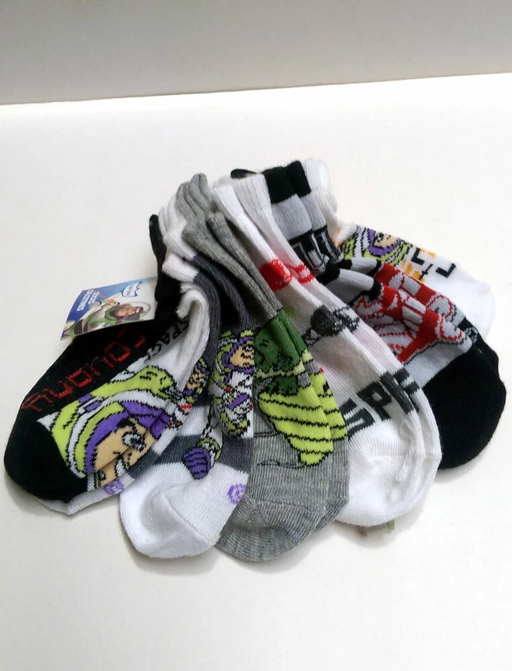 6 PAIRS DISNEY TOY STORY BUZZ LIGHTYEAR Kids Socks Size large 3-9 Shoe Size