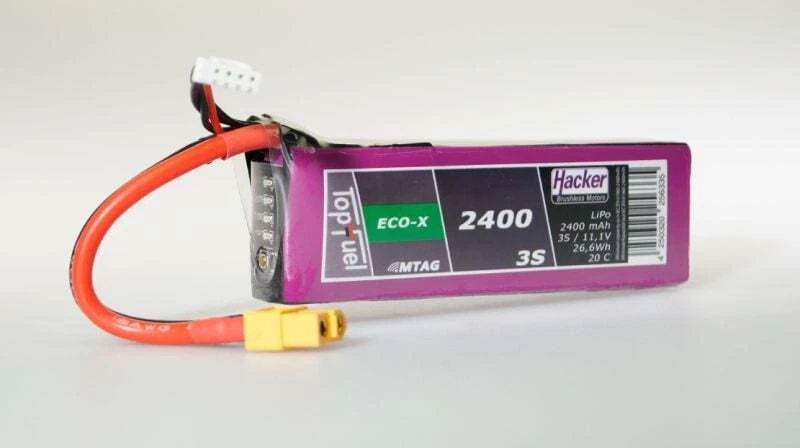 Hacker Motor TopFuel LiPo Akku 20C ECO-X 2400mAh 3S MTAG - 92400331 - Bild 1 von 1