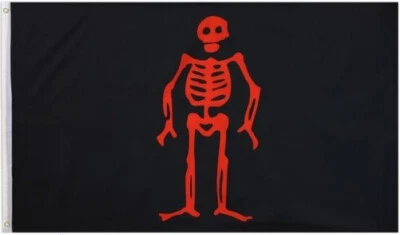 Edward Lowe Pirate Flag 3x5ft Jolly Roger Boating Flag Skull Flag Red Skeleton - Image 1 of 3