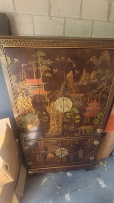 Casa de Hibisco Vintage Henredon Folio 10 Colección Grande Chinoiserie Armario Av Foto 1 de 4