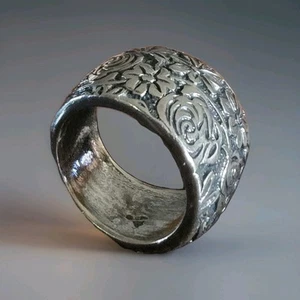 SILPADA RING SIZE 6 FLOWER Wide BAND Garden STERLING SILVER 925 ISRAEL - Picture 1 of 18