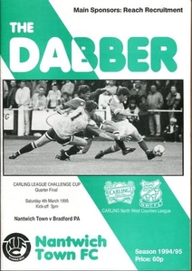 Nantwich Town v Bradford Park Avenue 04/03/95 NWCFL Challenge Cup Quarter-Final - Picture 1 of 1