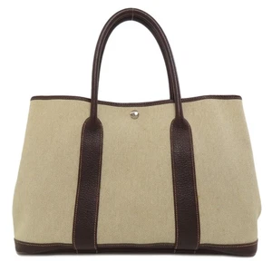 Bolso de Mano HERMES Garden Party PM Marrón Plateado Hardware Torre Ceniza Damas [Usado] - Imagen 1 de 19