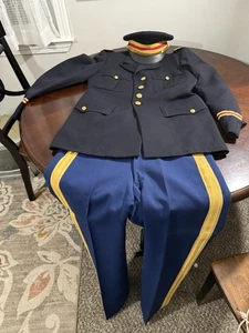 US Army Officer Service Dress Blues Jacket Slacks Uniform And Hat. Read ! - Picture 1 of 20