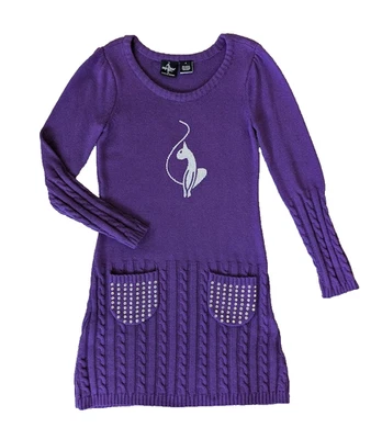 Vestido Suéter BABY PHAT Niña Talla M Estrás Tachonado Mezcla Algodón Púrpura Y2K Foto 1 de 4