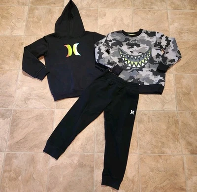 Lote de 3 Pantalones Jogger, Sudadera con Capucha, Sudadera de Invierno Hurley para Niños Talla 6 Foto 1 de 4