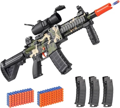 Electric Sniper Rifle for Nerf Guns w/ Scope 120 Soft Bullets, Automatic Toy Gun - Image 1 of 4