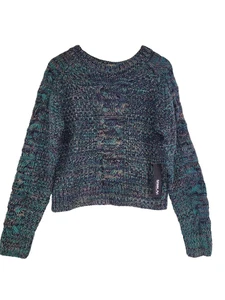 ANTHROPOLOGIE SAM & LAVI HERA Longsleeve Teal Combination Sweater NWT SZ L - Picture 1 of 6