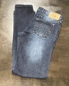 True Religion Jeans Boys Youth Size 16 Geno Relaxed Slim Leg Jeans Dark Wash - Picture 1 of 13