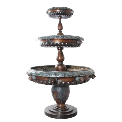 Three-Tier Lion Head Bronze Fountain Large Fountain Outdoor Fountain  - Image 1 of 3