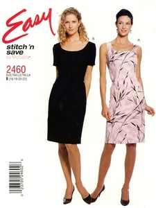 McCall's EASY Stitch & Save 2460 Scoop Neck Dress w Back Zipper Sz 16-22 UNCUT - Picture 1 of 5