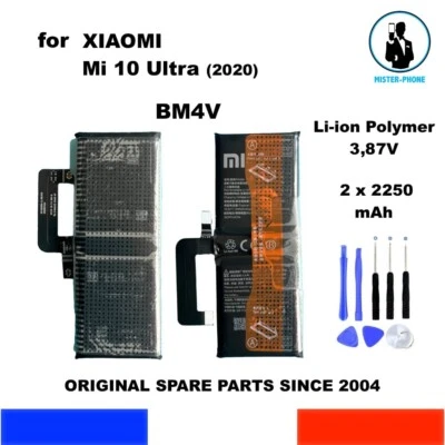 NEW GENUINE BATTERY OEM XIAOMI Mi 10 ULTRA BM4V  BM 4V 4500mAh ( 2 x2250 ) 3,87V - Imagen 1 de 4