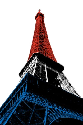 Eiffel Tower French Flag Pop Cool Wall Decor Art Print Poster 12x18 - Image 1 of 3