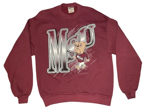 Red Oak Mississippi State Univ. Bulldogs Long Sleeve Maroon Sweatshirt Size L Cover