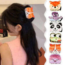 Panda Fox Shaped Hair Clip PVC Ponytail Clip Frog Animal Hair Claw Clip Cute #