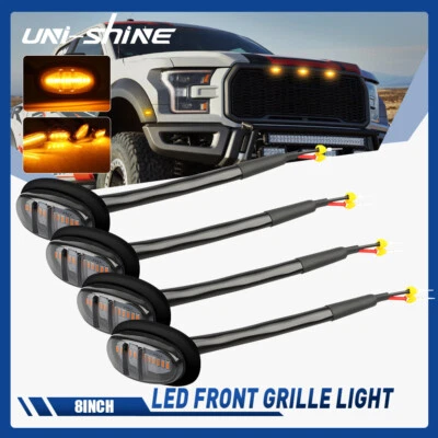 4x Luzes de corrida de grade frontal de LED âmbar fumê para Ford F150 Raptor Style - Imagem 1 de 4