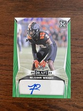 REJZOHN WRIGHT 2023 Leaf Draft Football Green Auto  Carolina Panthers #BA-RW1