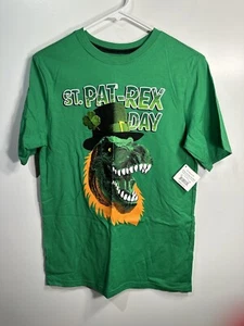 celebrate st patricks day boys short sleeve t shirt dinosaur size XL extra large - Picture 1 of 5