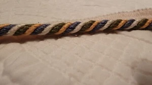 YELLOW BLUE GREEN WHITE LIP CORD BY THE YARD - Picture 1 of 3