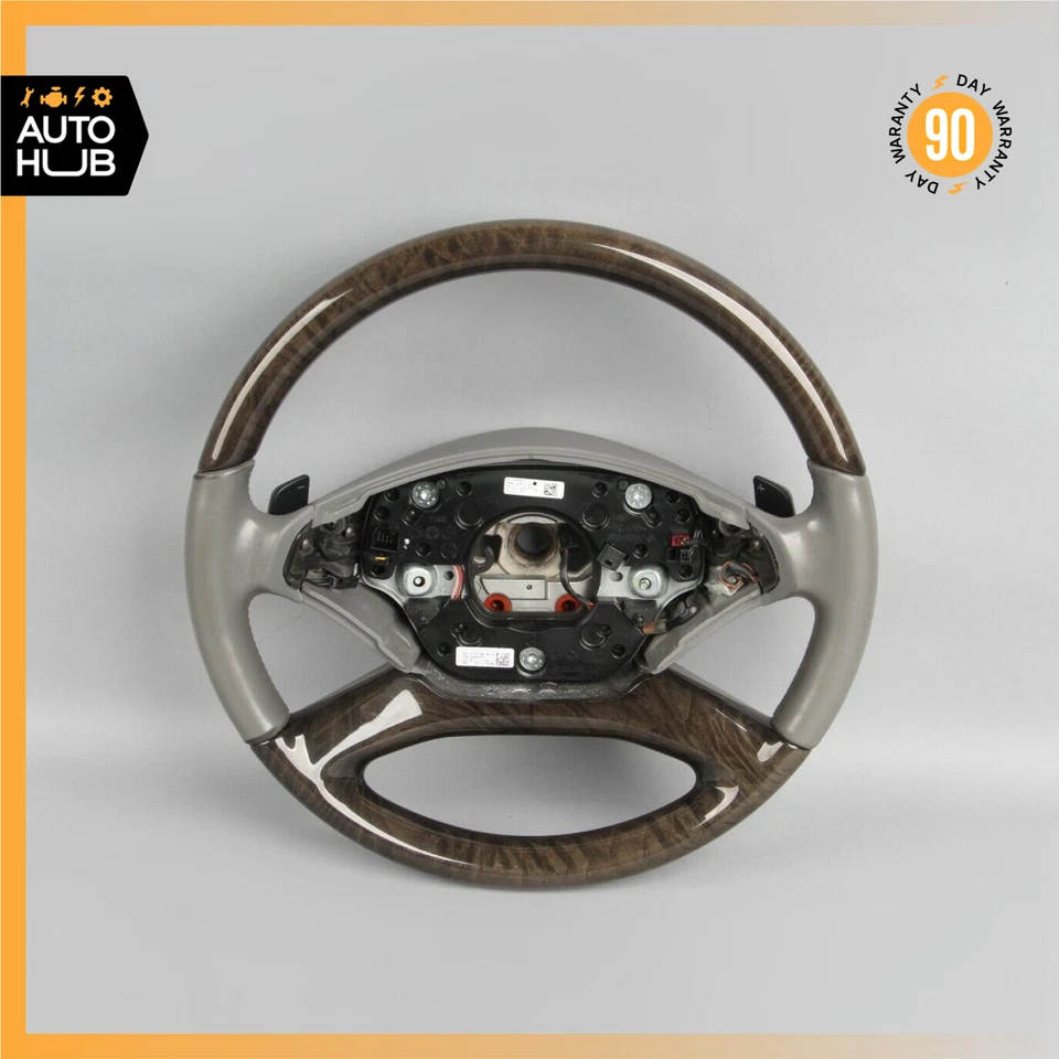 Volante 10-14 Mercedes W221 S550 CL550 S400 con palancas de cambio gris OEM Foto 1 de 4