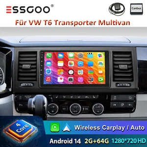 Für VW T6 Transporter Multivan 2+64GB Android 14 CarPlay Autoradio GPS Navi WiFi - Bild 1 von 14