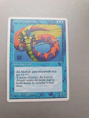 Lord of Atlantis , MTG 4th Ed. (1995). Rare Blue Creature NM - Image 1 of 2