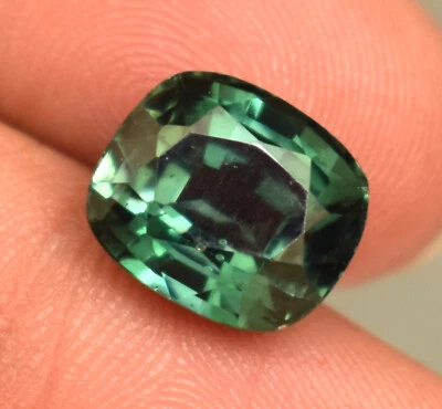 Natural Mozambique Green Tourmaline 5.80 Ct Cushion Cut Loose Gemstone TREATED - Image 1 of 4
