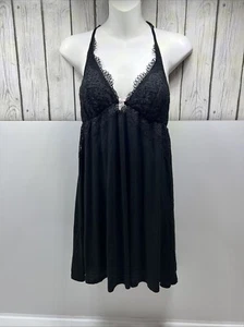 Body Victoria’s Secret di Victoria nero modal e pizzo slip per dormire taglia media - Foto 1 di 12