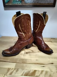 Vintage 1940's/1950's Peewee Shorty Inlay Western Cowboy Boots Size 8.5 EE - Picture 1 of 23