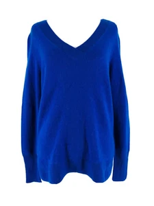 Halogen Damen 100% Kaschmir blau V-Ausschnitt Pullover Pulli Gr. XS NEU - Bild 1 von 6