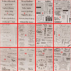 Happy Birthday Greeting Transparent Silicone Clear Stamps Scrapbook Album Word - Picture 1 of 79